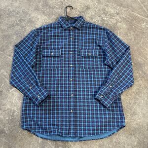 Tailorbyrd Flannel Shirt Mens XL Blue Plaid Outdoor The Sweatshirt Button Up